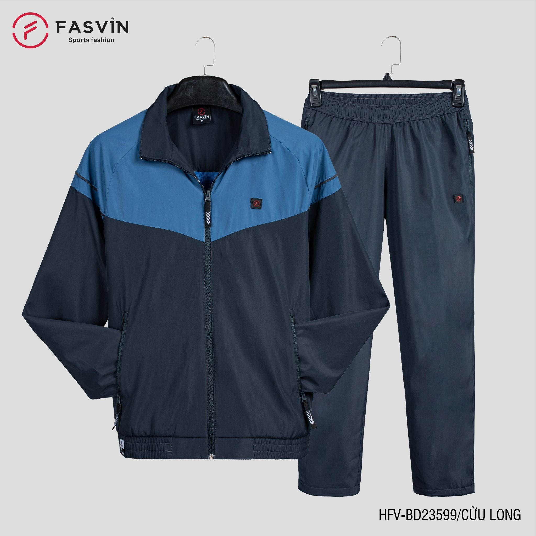 Bộ Quần Áo Gió Thể Thao Nam FASVIN BD23599 02 Lớp Lót Thun Dày Dặn Ấm Áp Chất Vải Và Phom Dáng Rất Đẹp