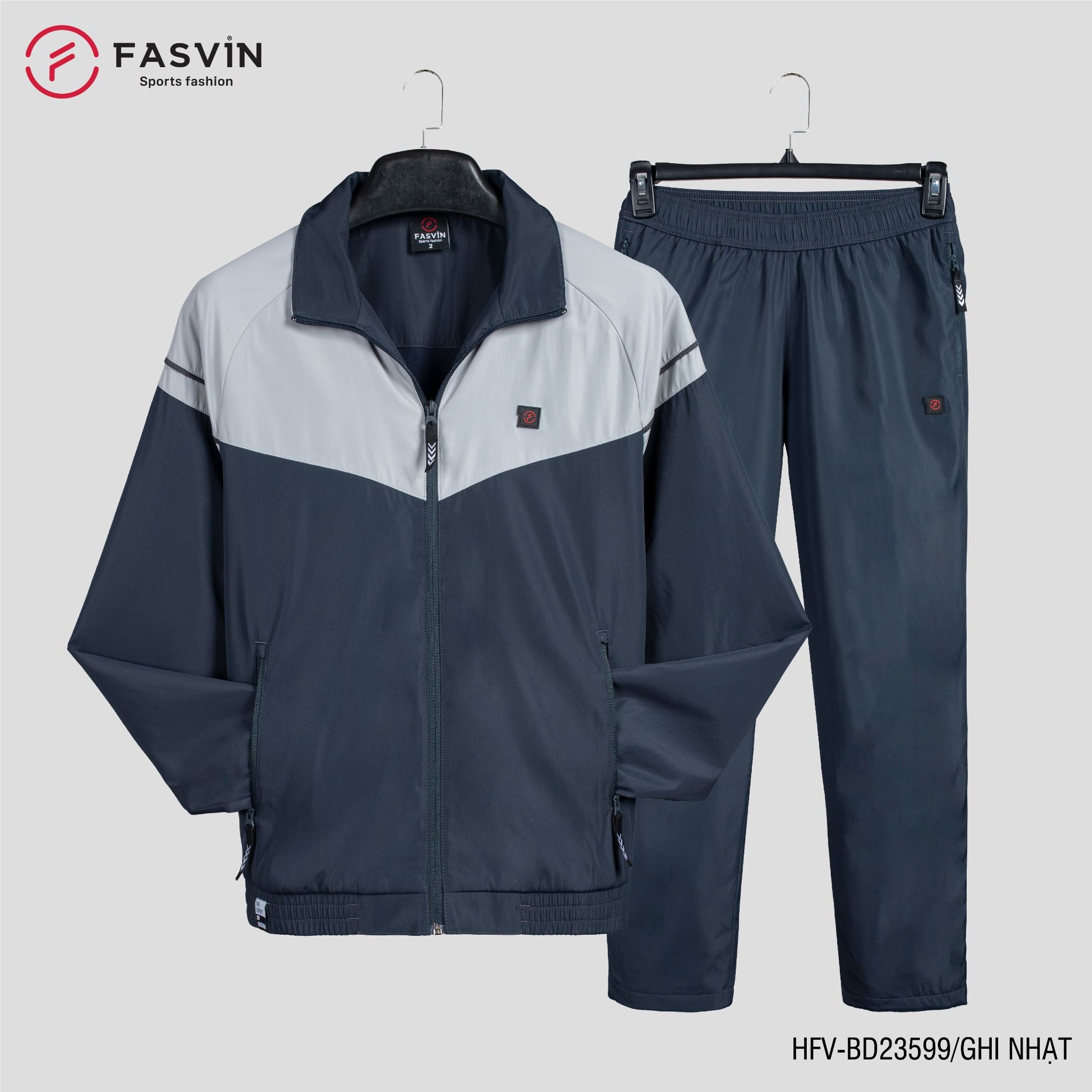 Bộ Quần Áo Gió Thể Thao Nam FASVIN BD23599 02 Lớp Lót Thun Dày Dặn Ấm Áp Chất Vải Và Phom Dáng Rất Đẹp