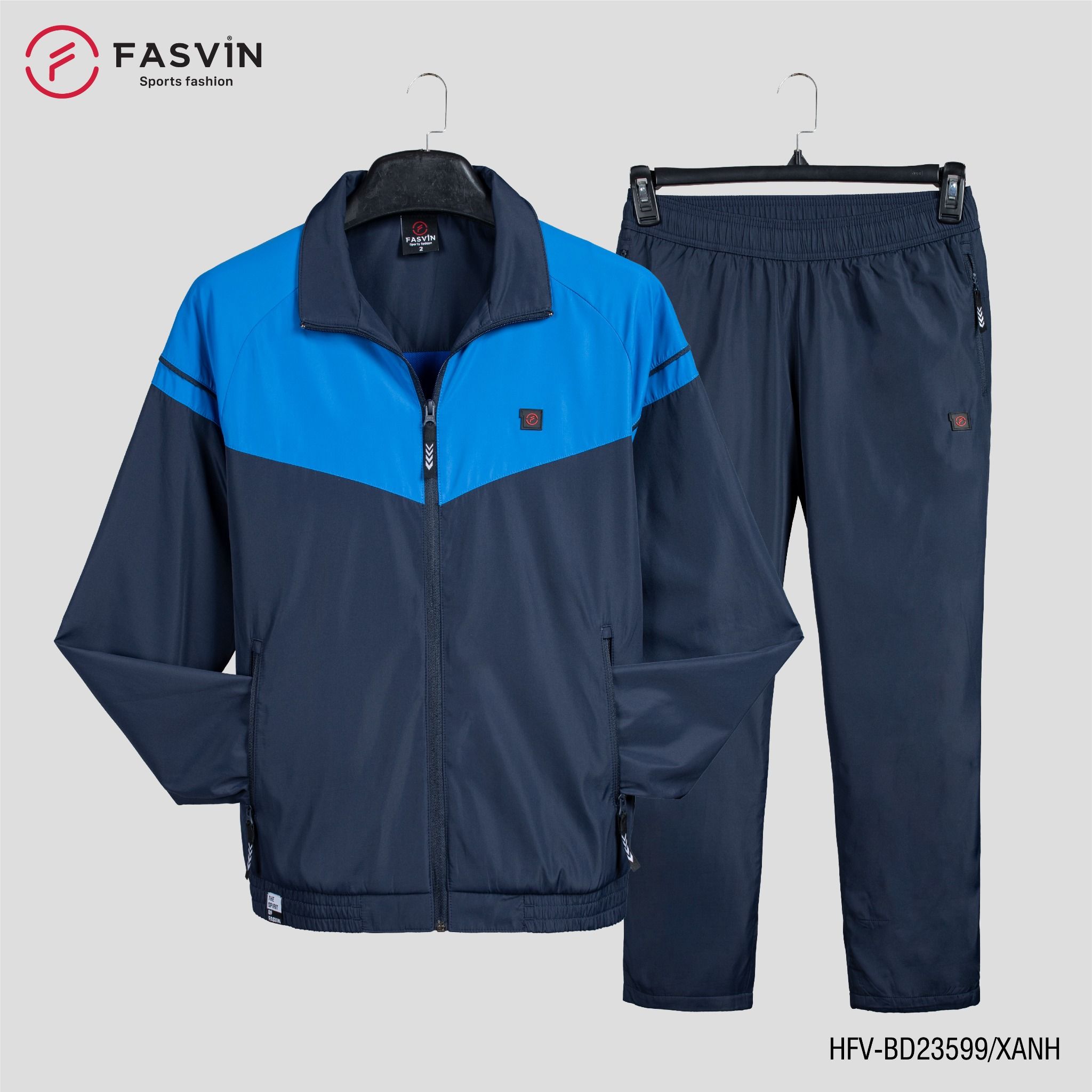 Bộ Quần Áo Gió Thể Thao Nam FASVIN BD23599 02 Lớp Lót Thun Dày Dặn Ấm Áp Chất Vải Và Phom Dáng Rất Đẹp