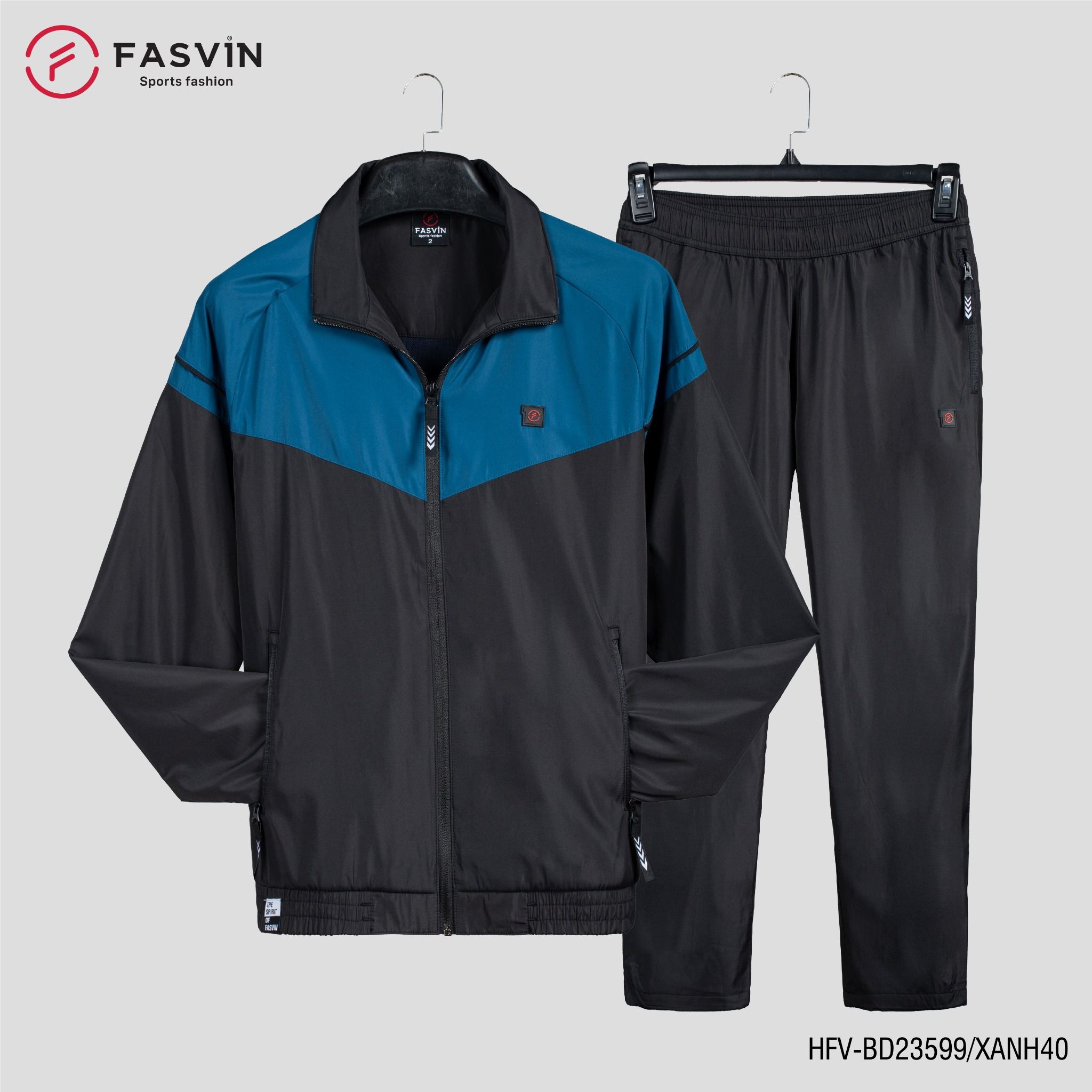 Bộ Quần Áo Gió Thể Thao Nam FASVIN BD23599 02 Lớp Lót Thun Dày Dặn Ấm Áp Chất Vải Và Phom Dáng Rất Đẹp
