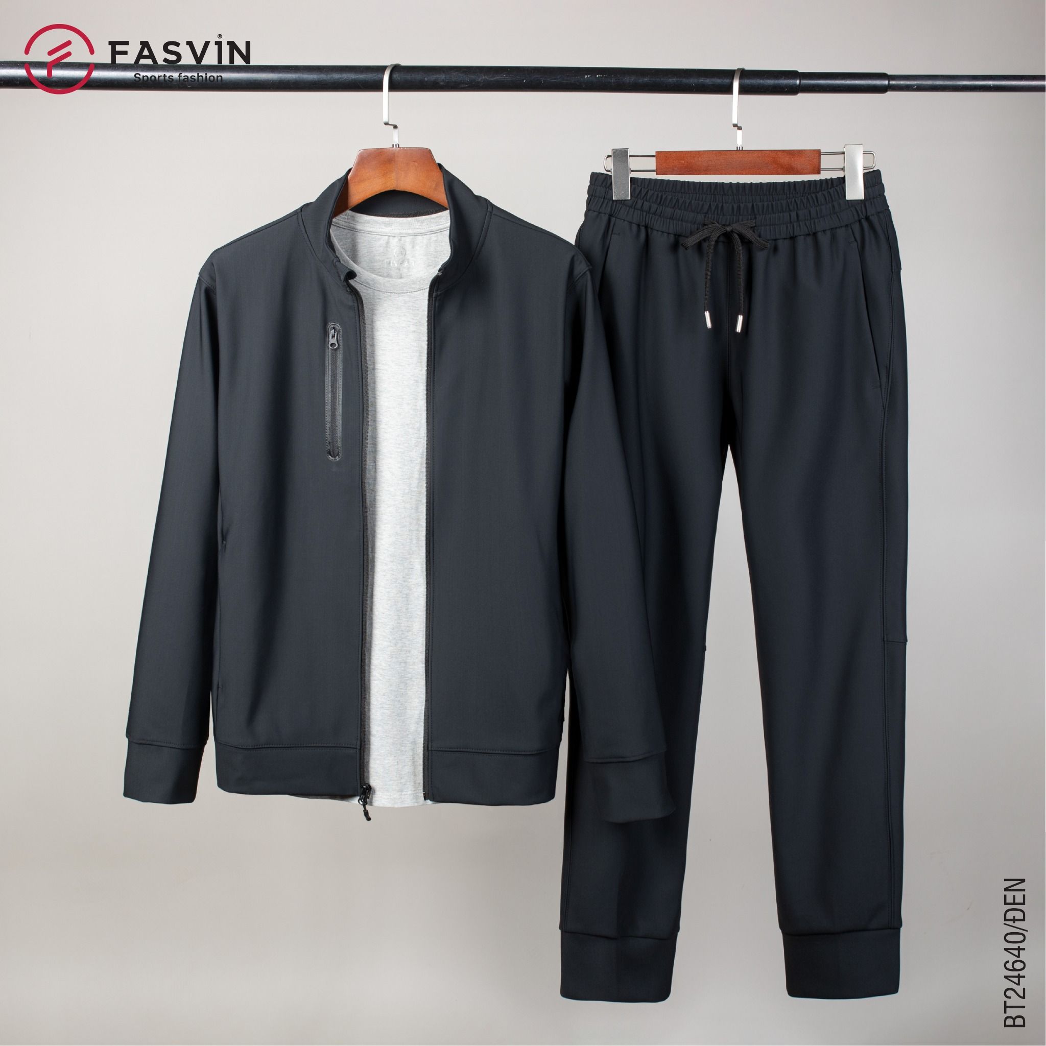 Bộ quần áo thể thao nam chất nỉ thun 01 lớp Fasvin BT24640 vải Nylon cao cấp co giãn thoải mái chất lượng tốt