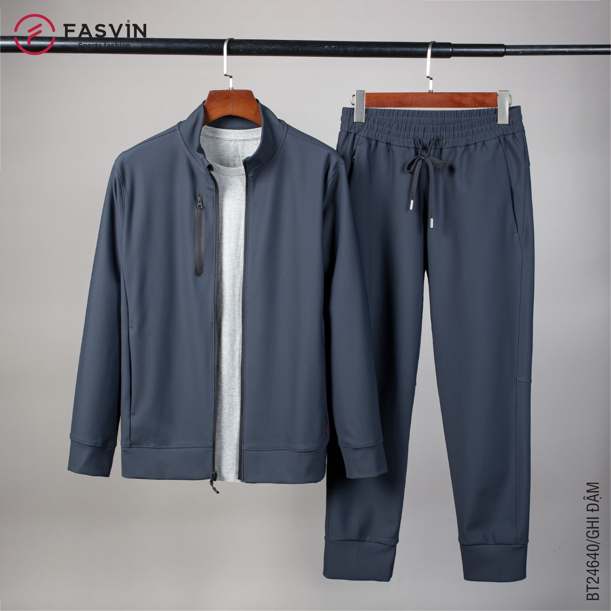 Bộ quần áo thể thao nam chất nỉ thun 01 lớp Fasvin BT24640 vải Nylon cao cấp co giãn thoải mái chất lượng tốt