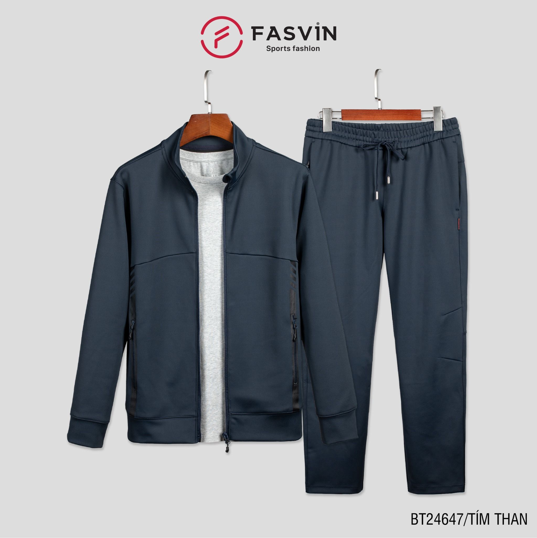 Bộ thun thể thao nam 01 lớp Fasvin BT24647 vải Nylon cao cấp co giãn thoải mái chất lượng tốt
