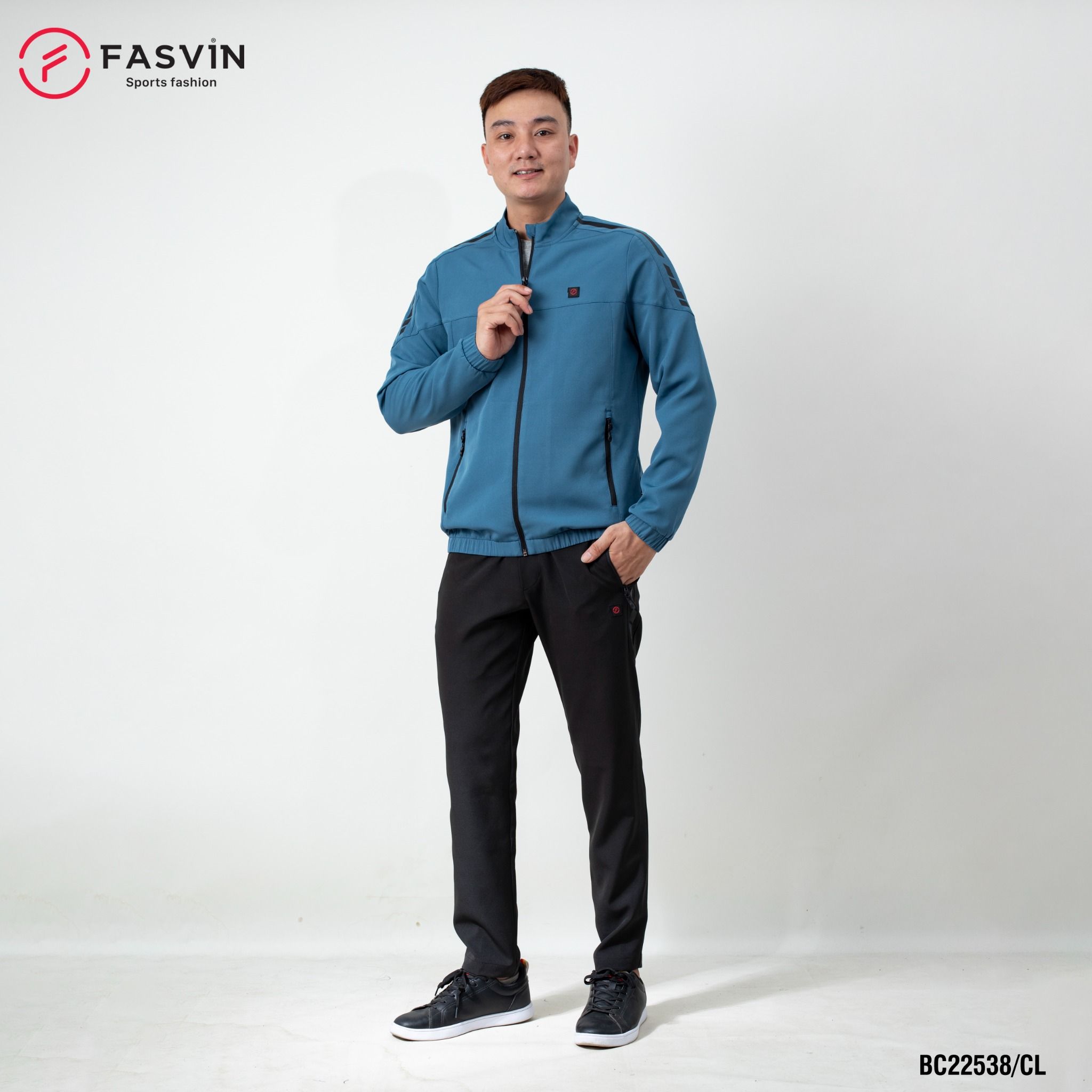 Bộ thể thao nam Fasvin chất vải gió chun 01 lớp co giãn mềm mại BC22538