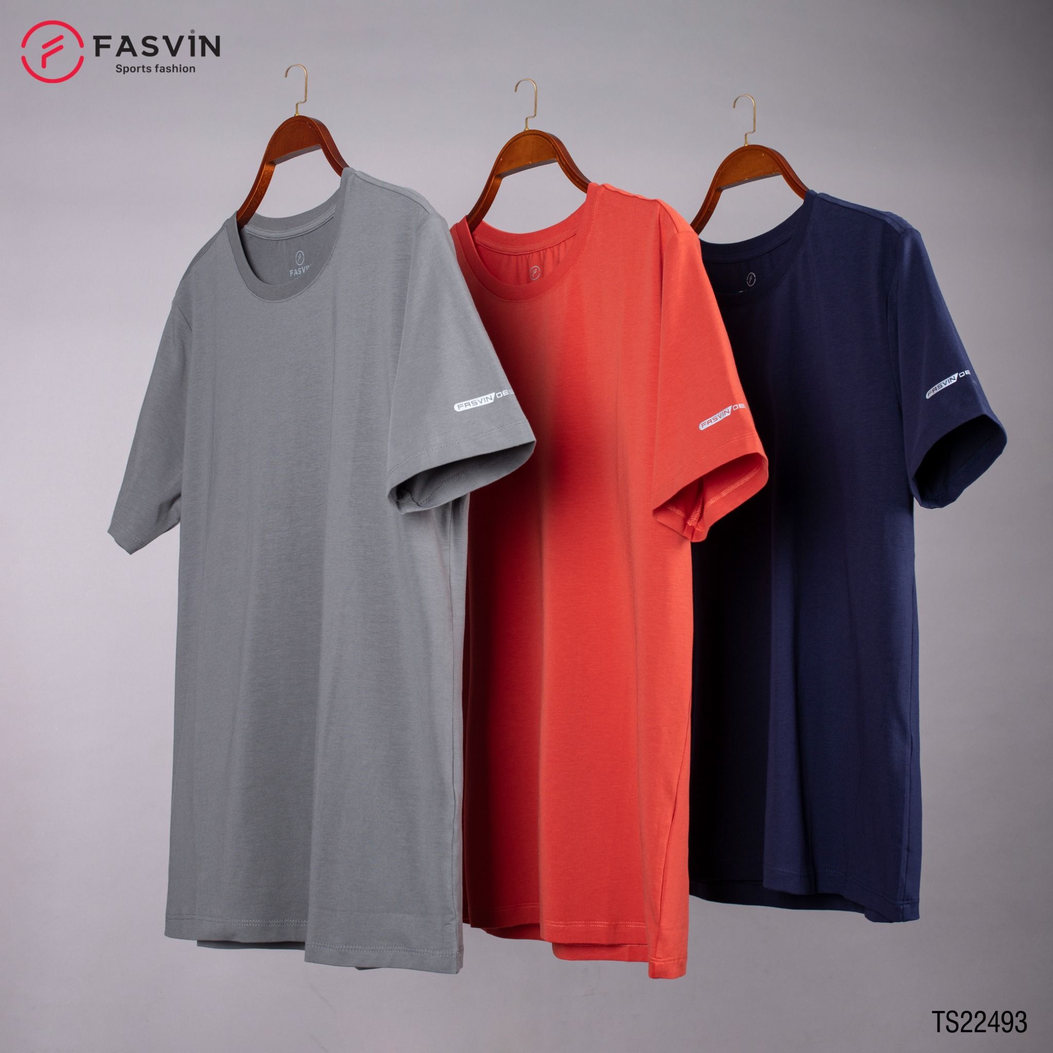 Áo Thun Trơn Nam COTTON FASVIN Vải Mềm Mát Co Giãn Hàng Nhà Máy TS22493