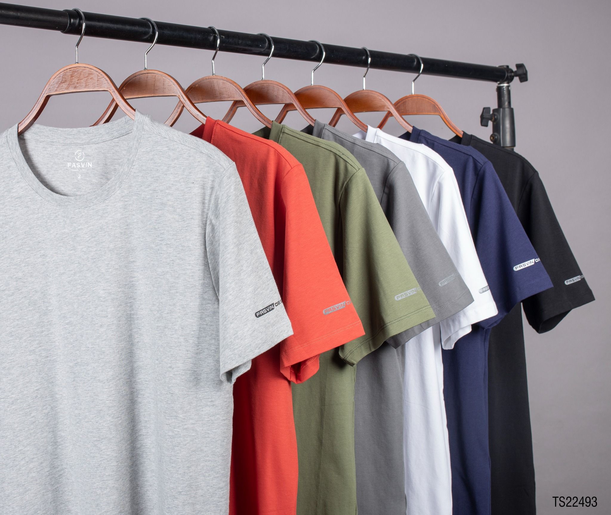 Áo Thun Trơn Nam COTTON FASVIN Vải Mềm Mát Co Giãn Hàng Nhà Máy TS22493
