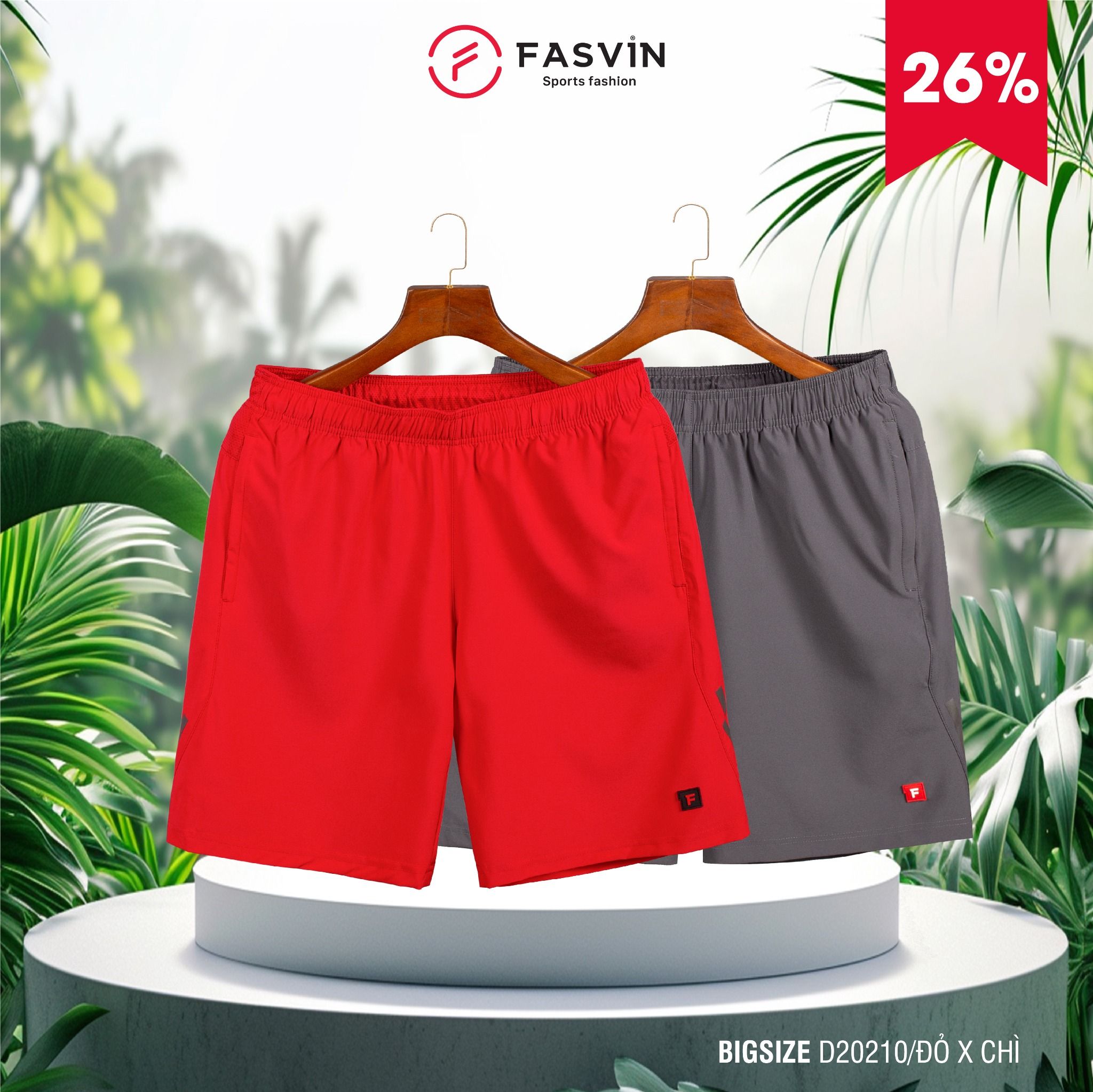 Combo Quần đùi nam Big Size Fasvin D20209 x D20210