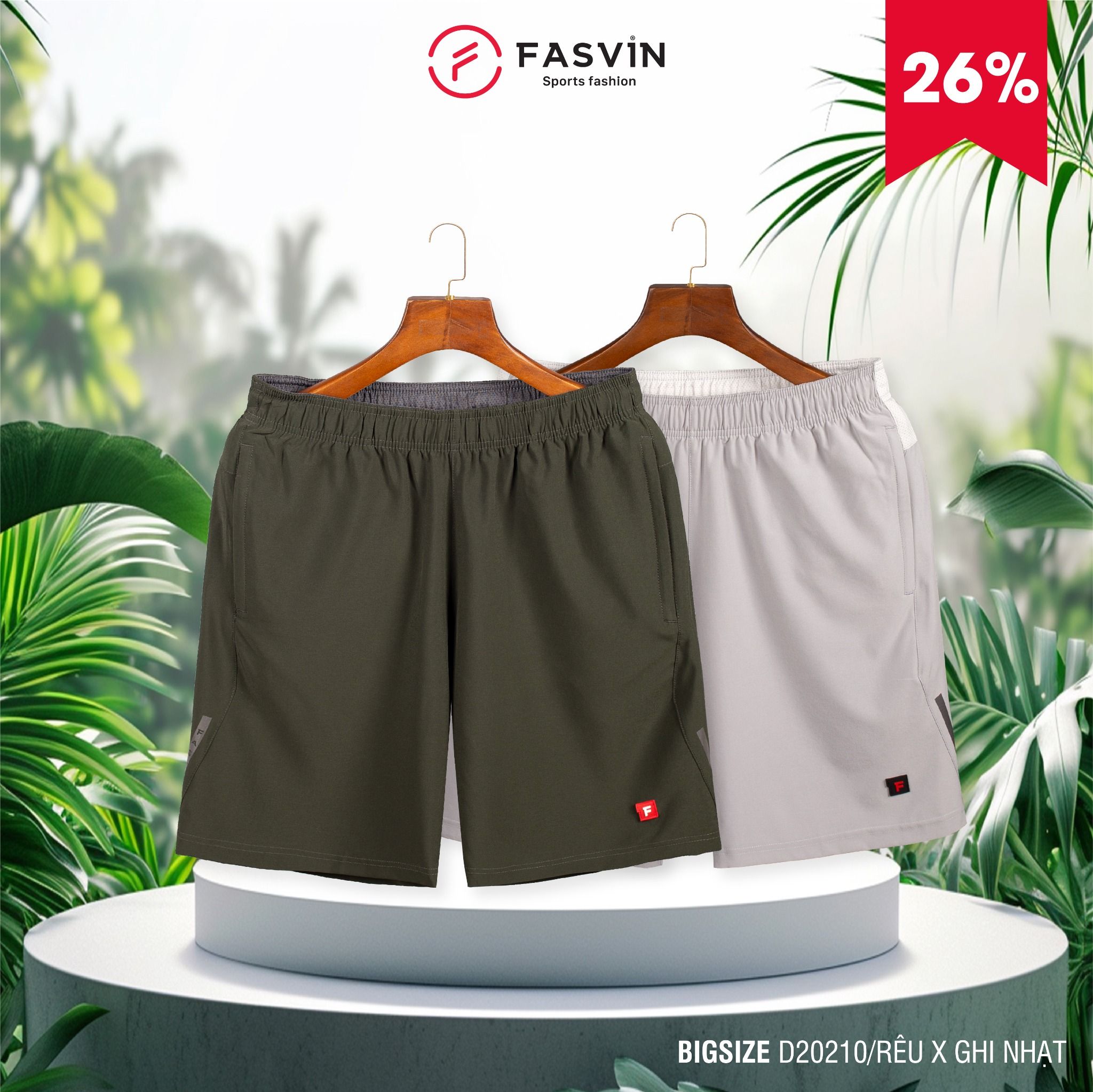 Combo Quần đùi nam Big Size Fasvin D20209 x D20210