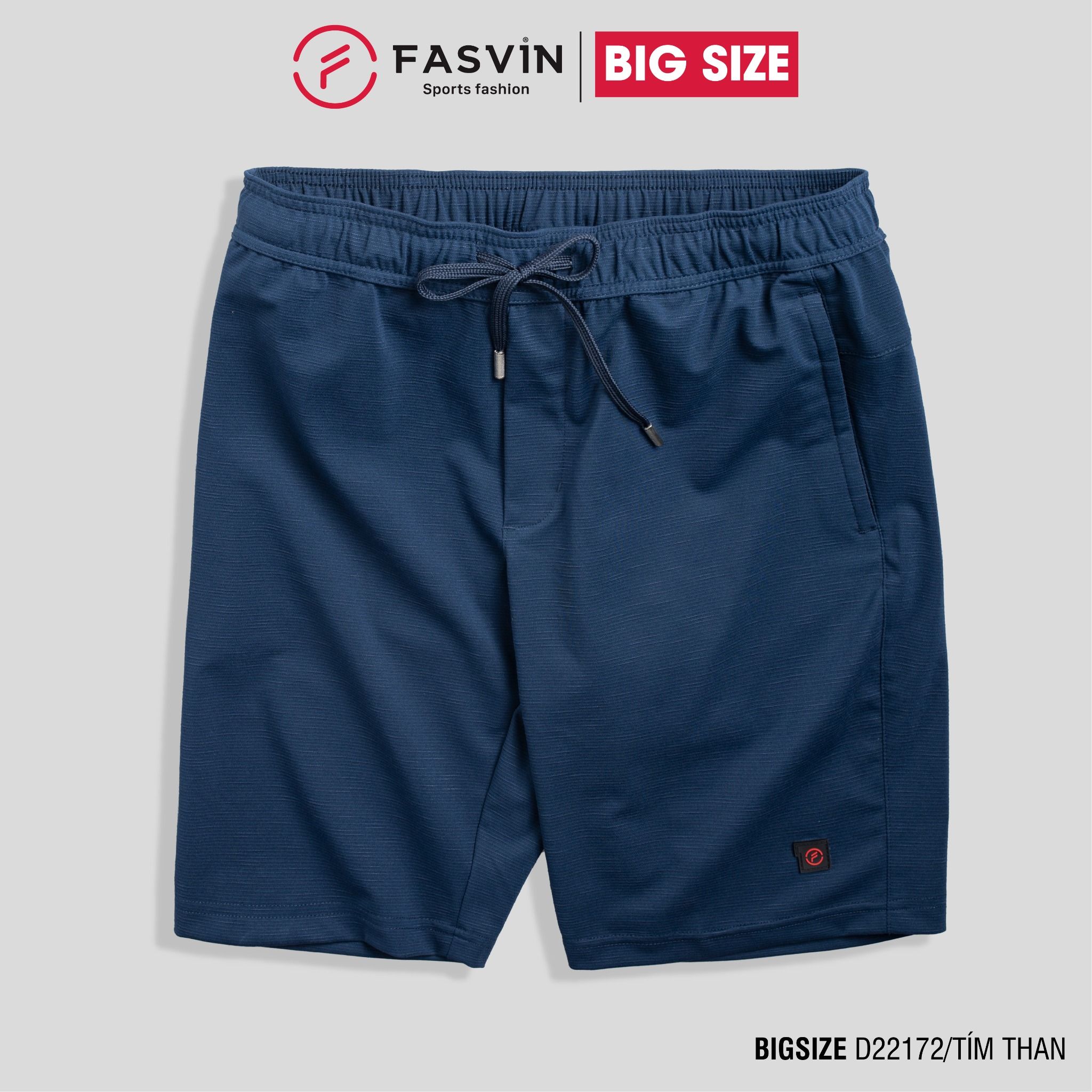 Quần đùi nam thể thao sợi tre BIG SIZE FASVIN Từ 80 Đến 100KG vải co giãn mềm mát D22172