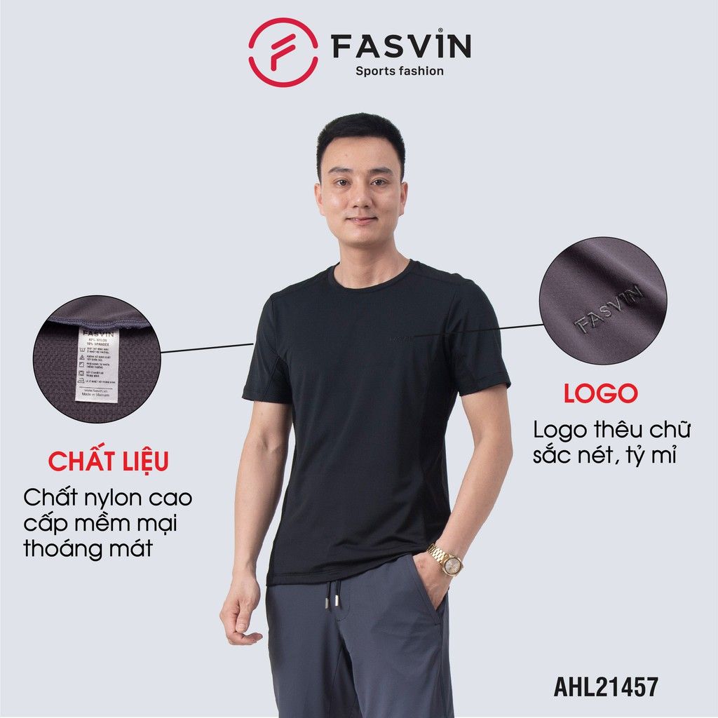 Áo thun thể thao nam Fasvin AHL21457 chất Nylon cao cấp vải mềm mịn thoáng mát thoải mái