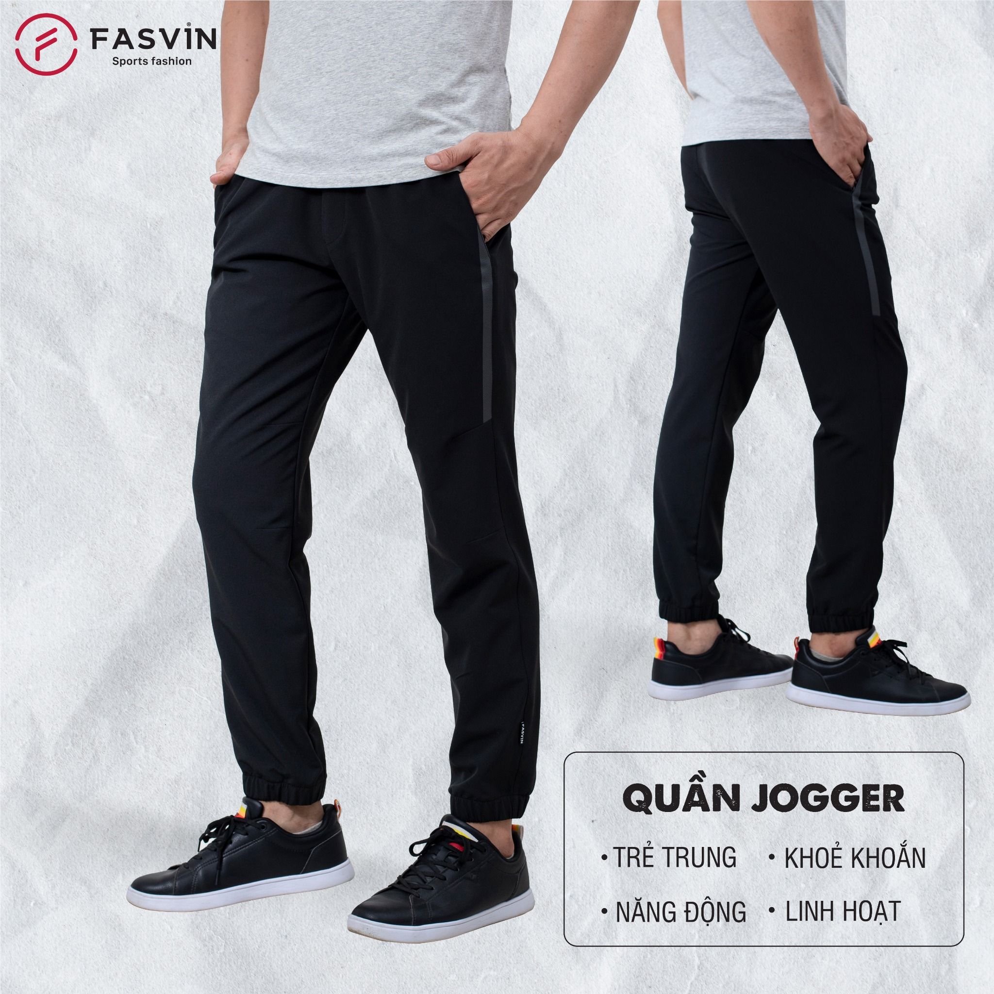 Quần Jogger Gió Nam FASVIN DC22516.HN Chất Vải Và Phom Dáng Đẹp phù hợp đi chơi thể thao hay mặc nhà