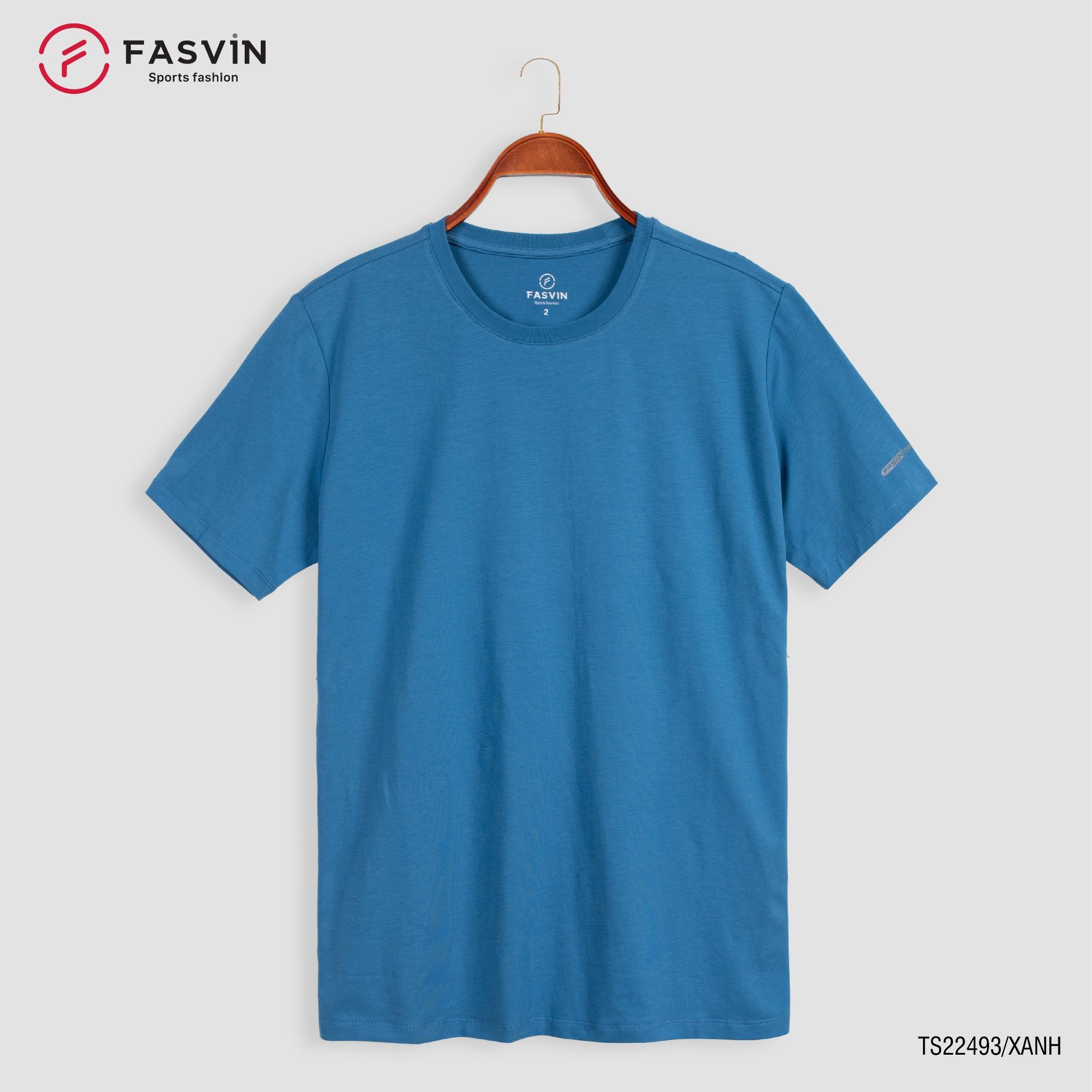 Áo Thun Trơn Nam COTTON FASVIN Vải Mềm Mát Co Giãn Hàng Nhà Máy TS22493