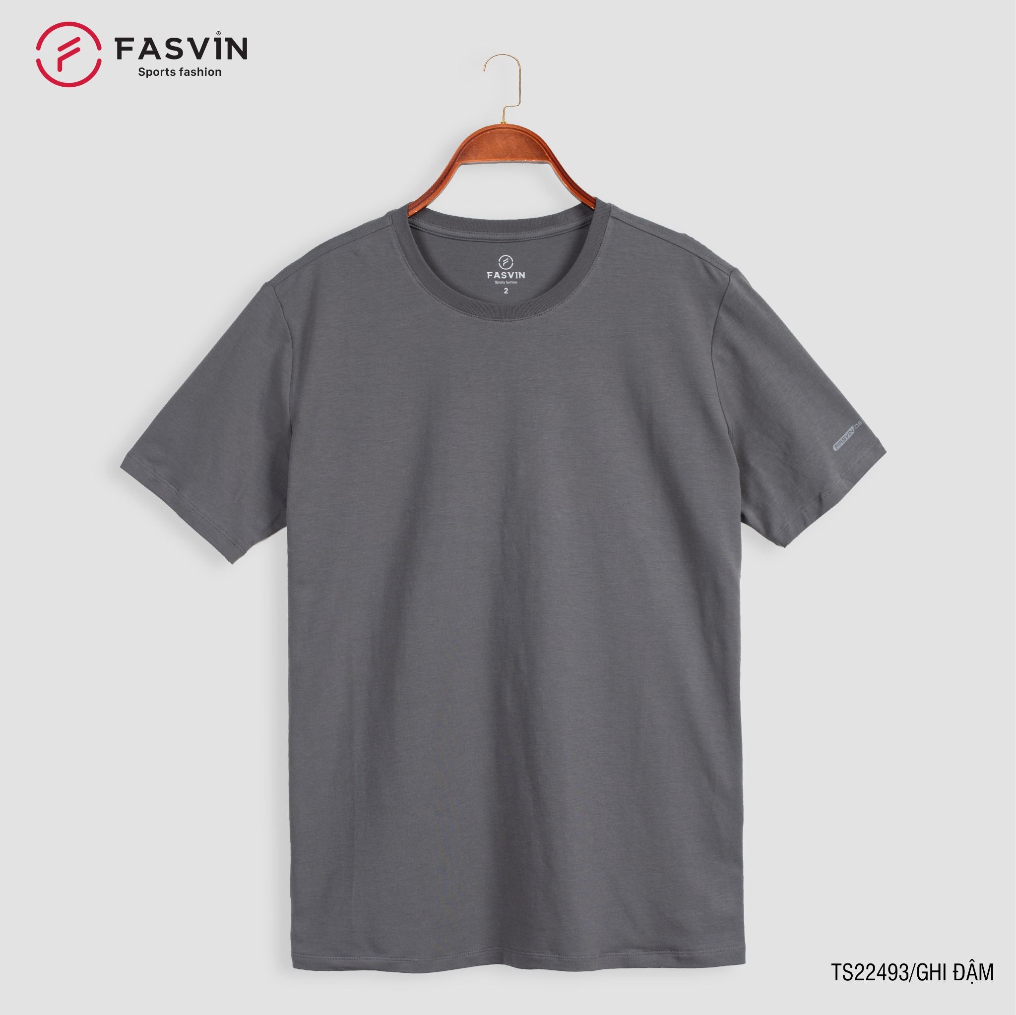 Áo Thun Trơn Nam COTTON FASVIN Vải Mềm Mát Co Giãn Hàng Nhà Máy TS22493