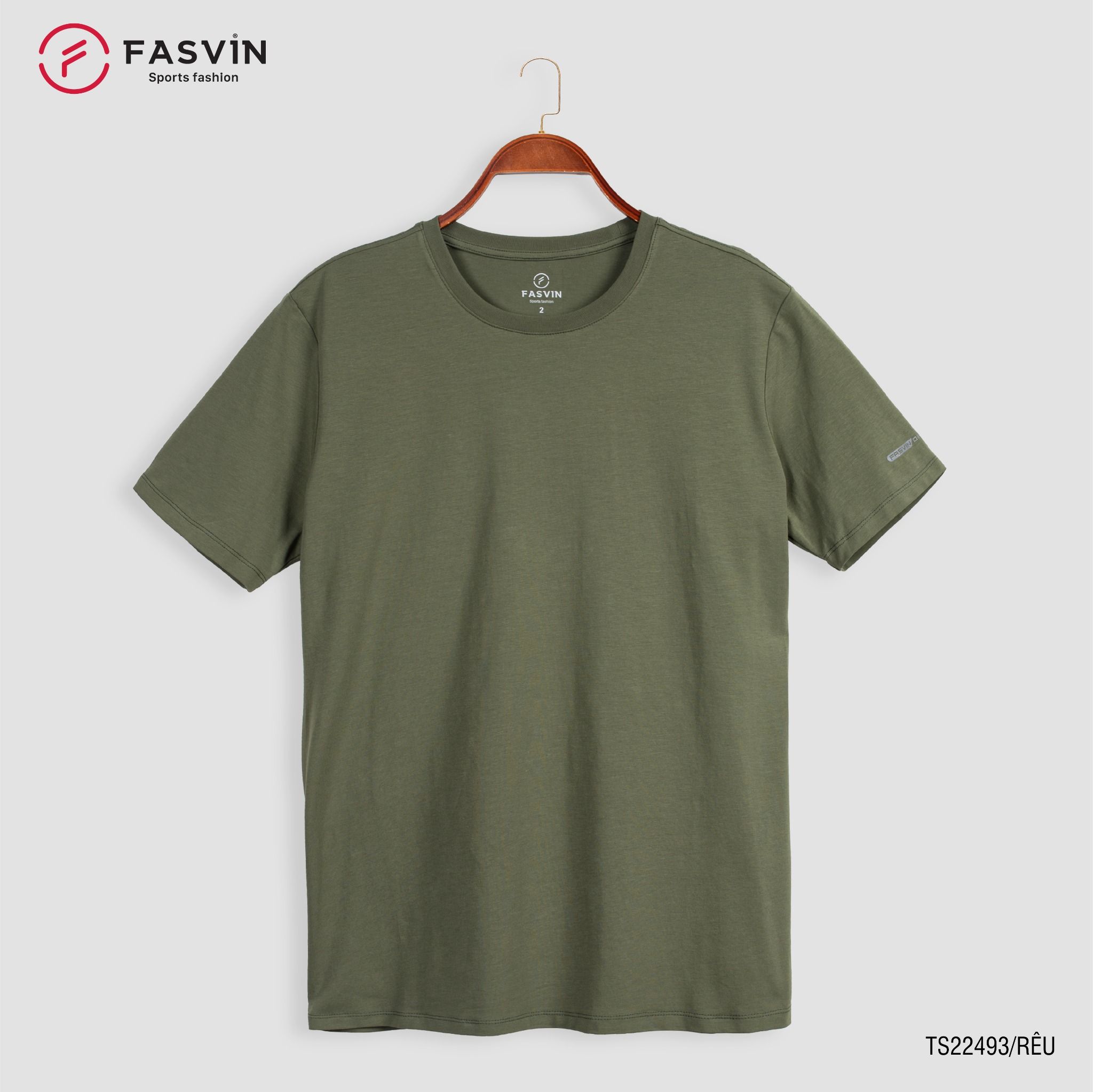 Áo Thun Trơn Nam COTTON FASVIN Vải Mềm Mát Co Giãn Hàng Nhà Máy TS22493