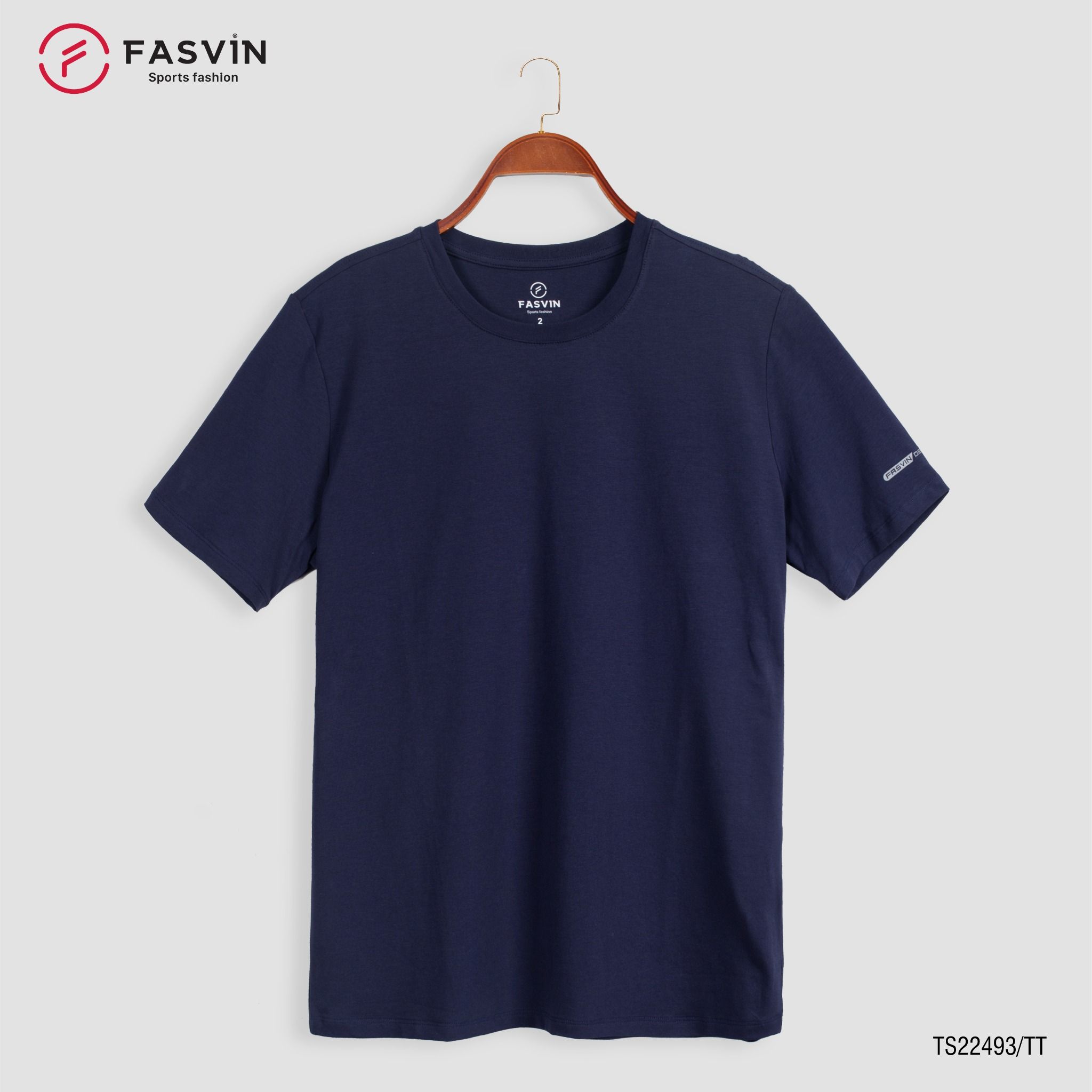 Áo Thun Trơn Nam COTTON FASVIN Vải Mềm Mát Co Giãn Hàng Nhà Máy TS22493