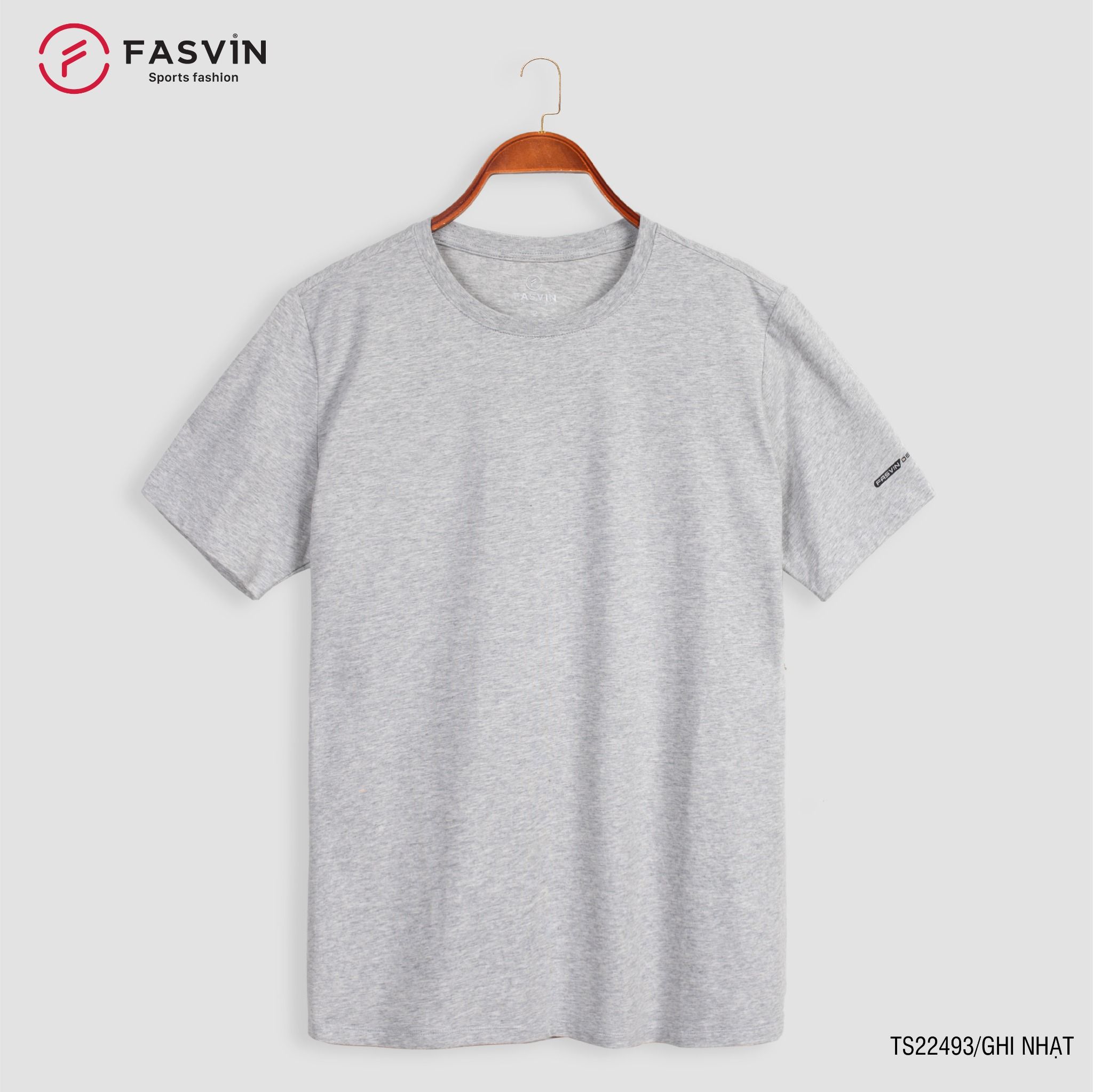Áo Thun Trơn Nam COTTON FASVIN Vải Mềm Mát Co Giãn Hàng Nhà Máy TS22493
