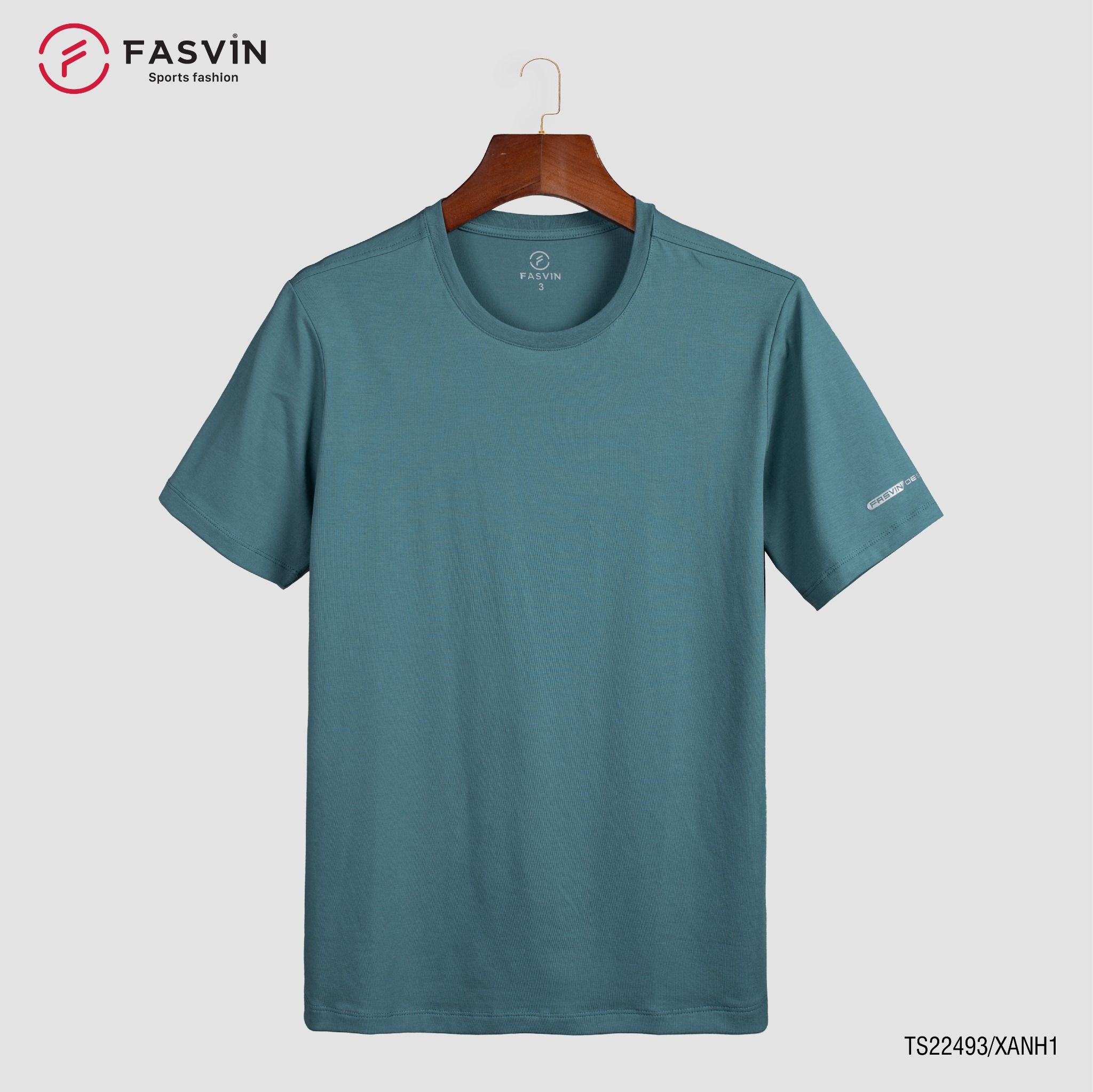 Áo Thun Trơn Nam COTTON FASVIN Vải Mềm Mát Co Giãn Hàng Nhà Máy TS22493