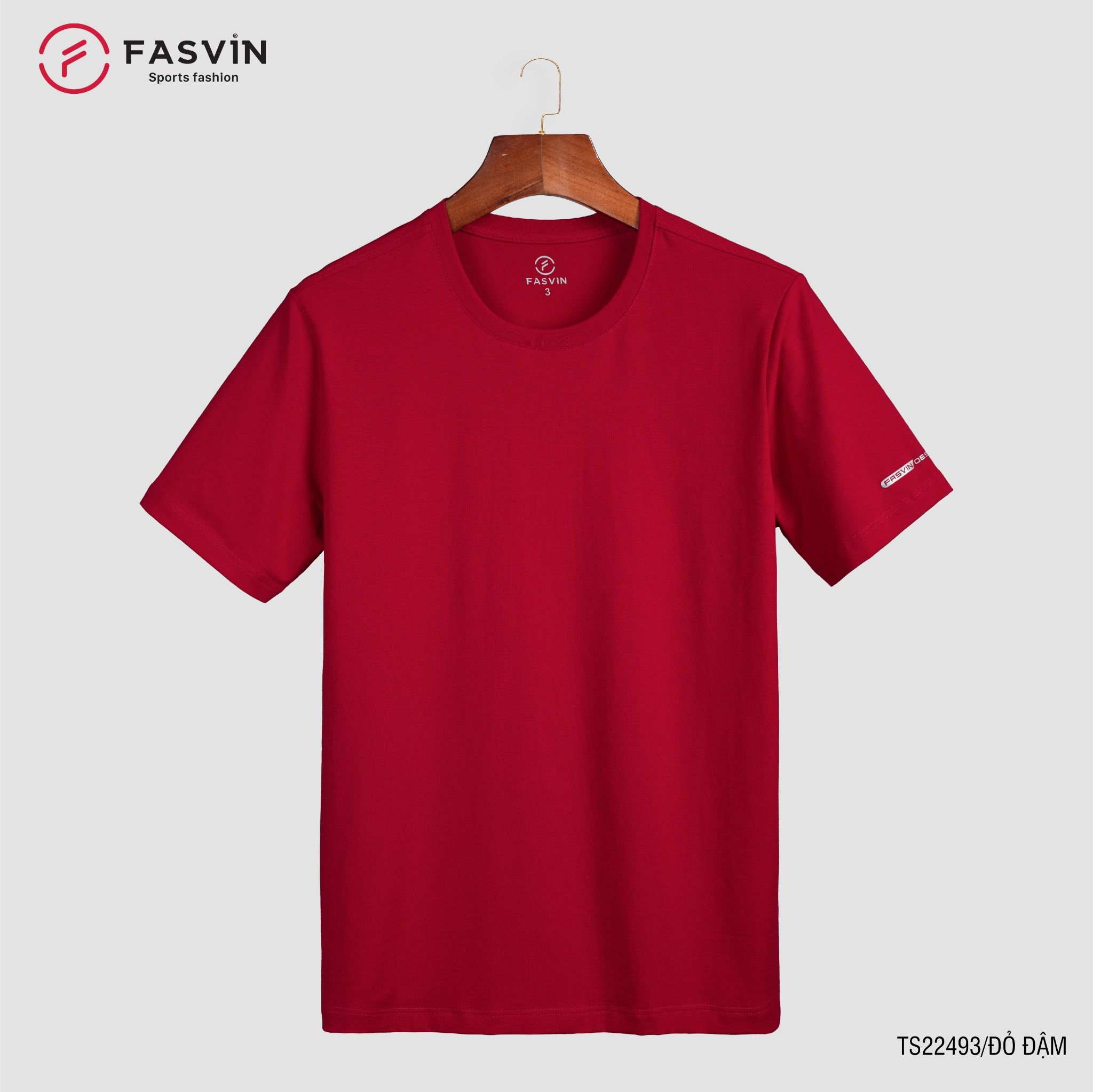 Áo Thun Trơn Nam COTTON FASVIN Vải Mềm Mát Co Giãn Hàng Nhà Máy TS22493