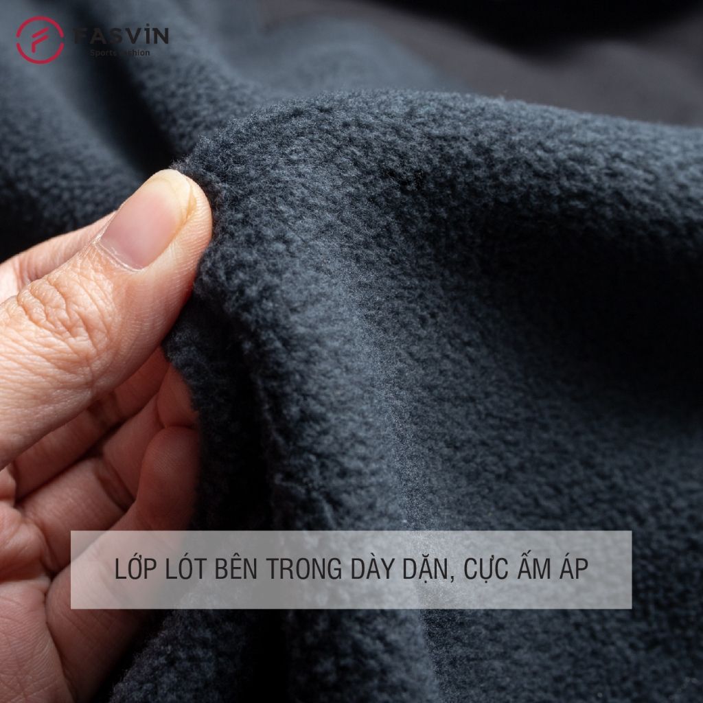 Bộ Quần Áo Thể Thao Nam Fasvin BC23615 Chất Vải Gió Hai Lớp Lót Nỉ Dầy Dặn Ấm Áp.