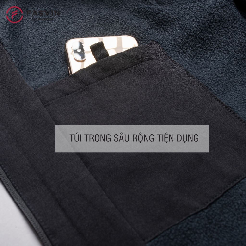 Bộ Quần Áo Thể Thao Nam Fasvin BC23615 Chất Vải Gió Hai Lớp Lót Nỉ Dầy Dặn Ấm Áp.