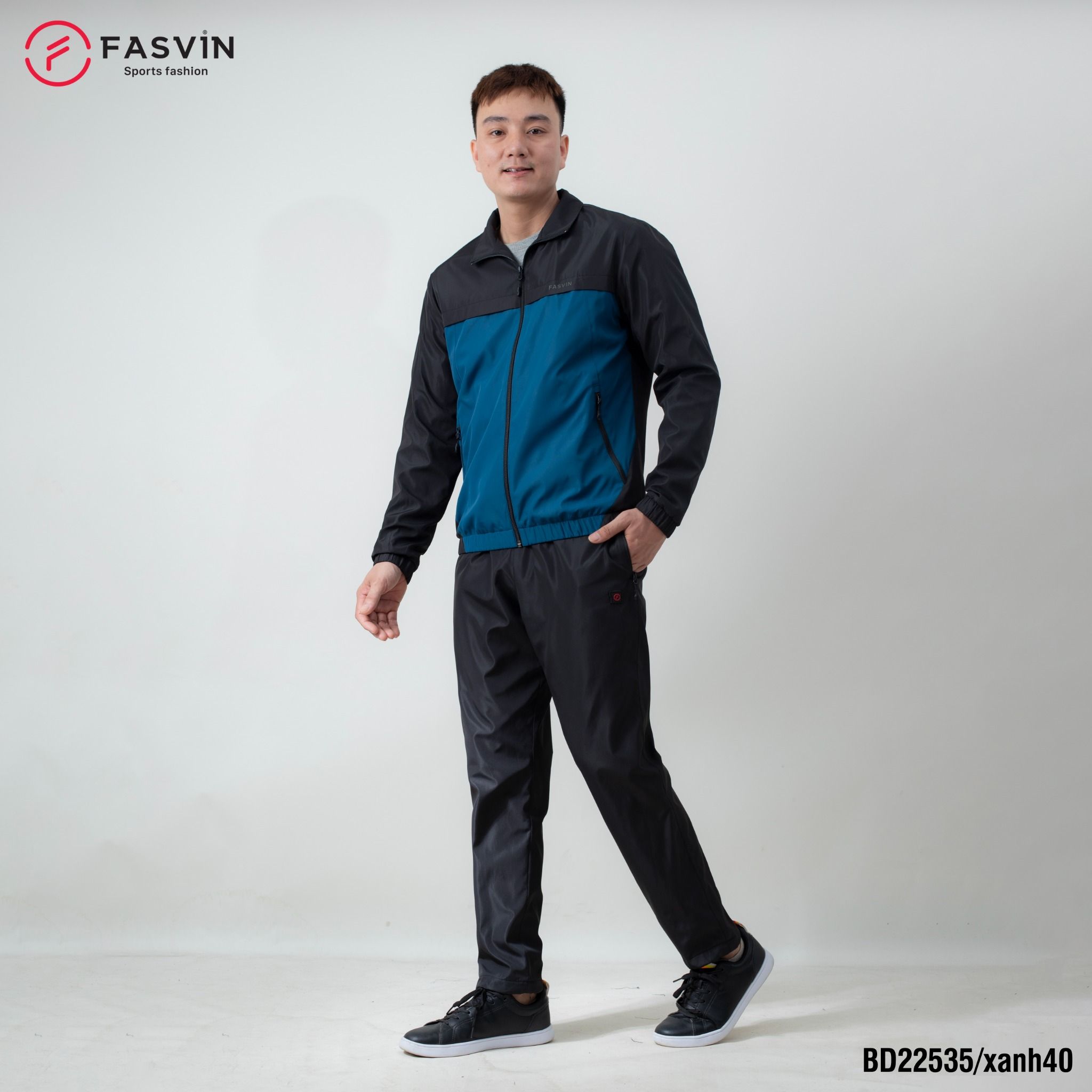 Bộ quần áo thể thao nam chất vải gió dán 02 lớp dày dặn ấm áp FASVIN BD22535
