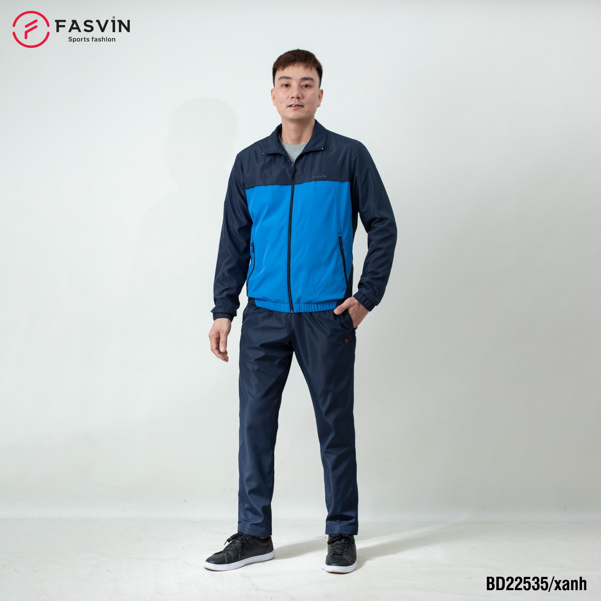 Bộ quần áo thể thao nam chất vải gió dán 02 lớp dày dặn ấm áp FASVIN BD22535