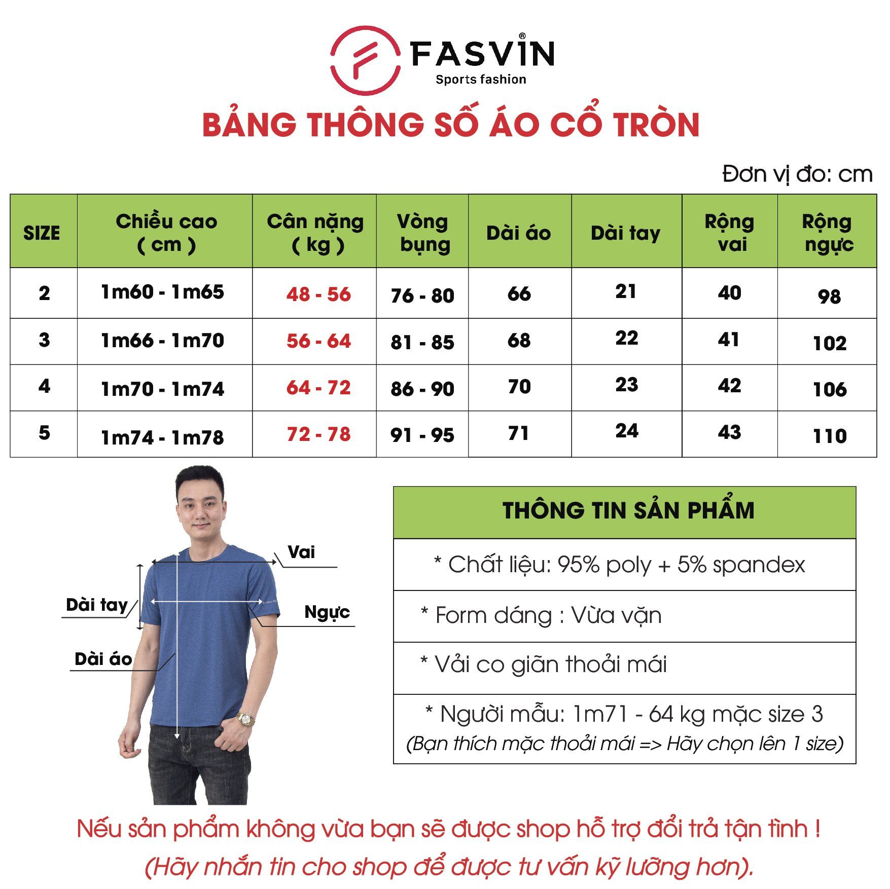 Áo thun thể thao nam Fasvin AHL23565 chất Nylon cao cấp vải mềm mịn thoáng mát thoải mái