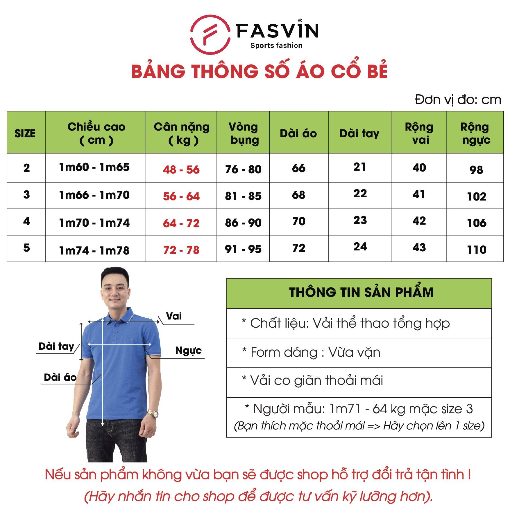 Áo Polo thể thao nam Fasvin PL23568 áo polo vải coolmax thoáng mát