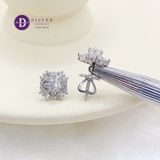  Bông Tai Nữ Đính Đá Moissanite 4li - Bông Tai Moissanite Bạc 925 - Square Baguette Moissanite Earrings - MBT026 