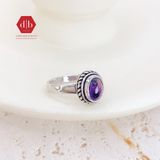  Nhẫn Amethyst Thạch Anh Tím - Small Mystery Braid Stone Amethyst Ring - 083SR 