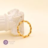  Ribbon Twist Minimal Ring - Nhẫn Bạc Xi Vàng - Nhẫn Trơn Xoắn To Dày - 1931NT 