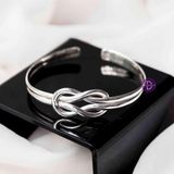  Kiềng Bạc 925 Kiểu Nút Thắt Knot Cá Tính - Knot Silver Bangle - K219 