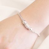  Thick Braid Pure Silver 999 Bracelets - Vòng Tay Bạc 999 Bi Bạc Và Ống Bạc Chữ Nhật 725VTT 