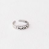  Nhẫn Ngón Út/Nhẫn Ngón Chân Bạc Bạc 925 Chữ LOVE màu đen cá tính - Tiny Black Love Pinky Ring 1635NT 