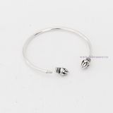  Kiềng Bạc 925 Búp Sen Việt Nam - Vietnam Lotus Sterling Silver Bangle K211 