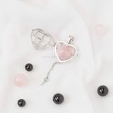  Heart Key Cage Pendant- Mặt dây chuyền đựng đá thiên nhiên hình Trái Tim - MDC205 