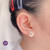  Bông Tai Bạc 925- Hoa Tai Premium Mặt Trăng Xà Cừ Moon- Silver 925 Earrings- P742BTH  Ddreamer 