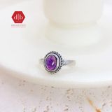  Nhẫn Amethyst Thạch Anh Tím - Small Mystery Braid Stone Amethyst Ring - 083SR 