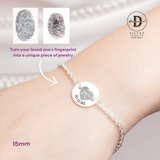  Engravable Circle Bracelet - Sterling Silver Personalised Friendship Bracelet  - Lắc Tay Mặt Tròn Khắc Chữ 1266VTT 1265VTT - Quà Tặng Ý Nghĩa 