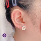  Bông Tai Bạc 925- Hoa Tai Premium Mặt Trăng Xà Cừ Moon- Silver 925 Earrings- P742BTH  Ddreamer 