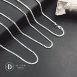  Dây Chuyền Trơn Dây Mì Hộp Trụ Đủ Size - Dây chuyền Bạc 925 - Silver 925 Necklace Basic Chain Ddreamer 