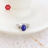  Lapis Oval Gemstone Silver Ring - Nhẫn Bạc 925 đá Lapis 239SR 