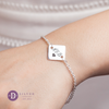 Engravable Square Pendant Bracelet - Sterling Silver Personalised Friendship Bracelet  - Lắc Tay Mặt Vuông Khắc Chữ 1268VTT - Quà Tặng Ý Nghĩa