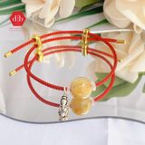  Vòng đá dây cứng Thạch Anh Tóc Vàng Chiêu Tài Lộc  Phối Charm Bạc 925 - Gemstone Bracelets Ddreamer 