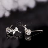  Bông Tai Hoa Hồng Bạc 925 - Romantic Rose Silver Earrings 1973BTT 