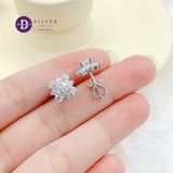  Bông Tai Hoa Tuyết Vuông Đính Moissanite - Bông Tai Nữ Đính Đá Moissanite 5Li - Moissanite Earrings MBT025 