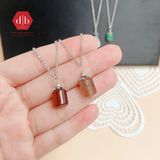  Mặt Dây Chuyền Đá Thiên Nhiên - Đá Lu Thống Thạch Anh Tóc Nâu Đỏ & Garnet  Mix Charm Bạc 925 - Cho Mệnh Hỏa/Thổ - Ddreamer 