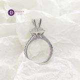  Nhẫn Đá Moissanite Đá Chủ 6.3li - Chop Halo Tròn - Nhẫn Bạc 925 Cao Cấp Đính Moissanite 6mm Sterling Silver Ring 