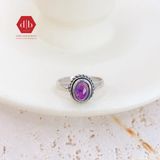  Nhẫn Amethyst Thạch Anh Tím - Small Mystery Braid Stone Amethyst Ring - 083SR 