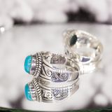  Turquoise Stone Silver Ring - Nhẫn Bạc 925 Đá Turquoise 034SR 